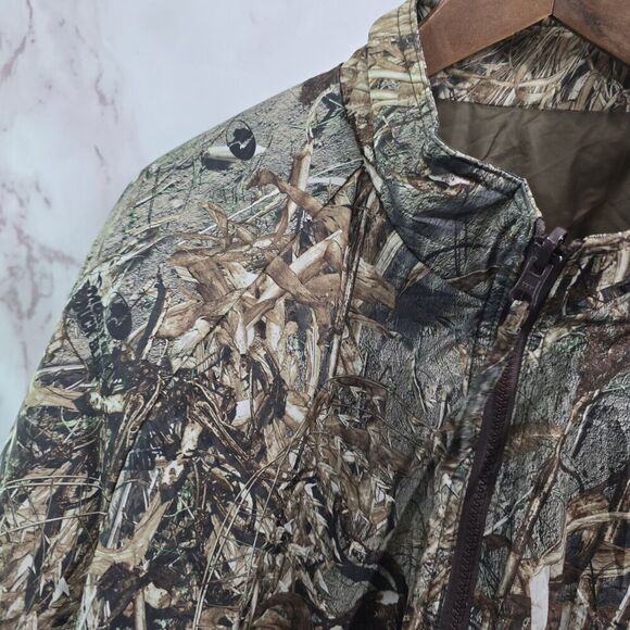 Gamehide Jacket Mens Medium Camo Grassland Mossy Oak Duck Blind Hunting Coat Vtg - Picture 2 of 13